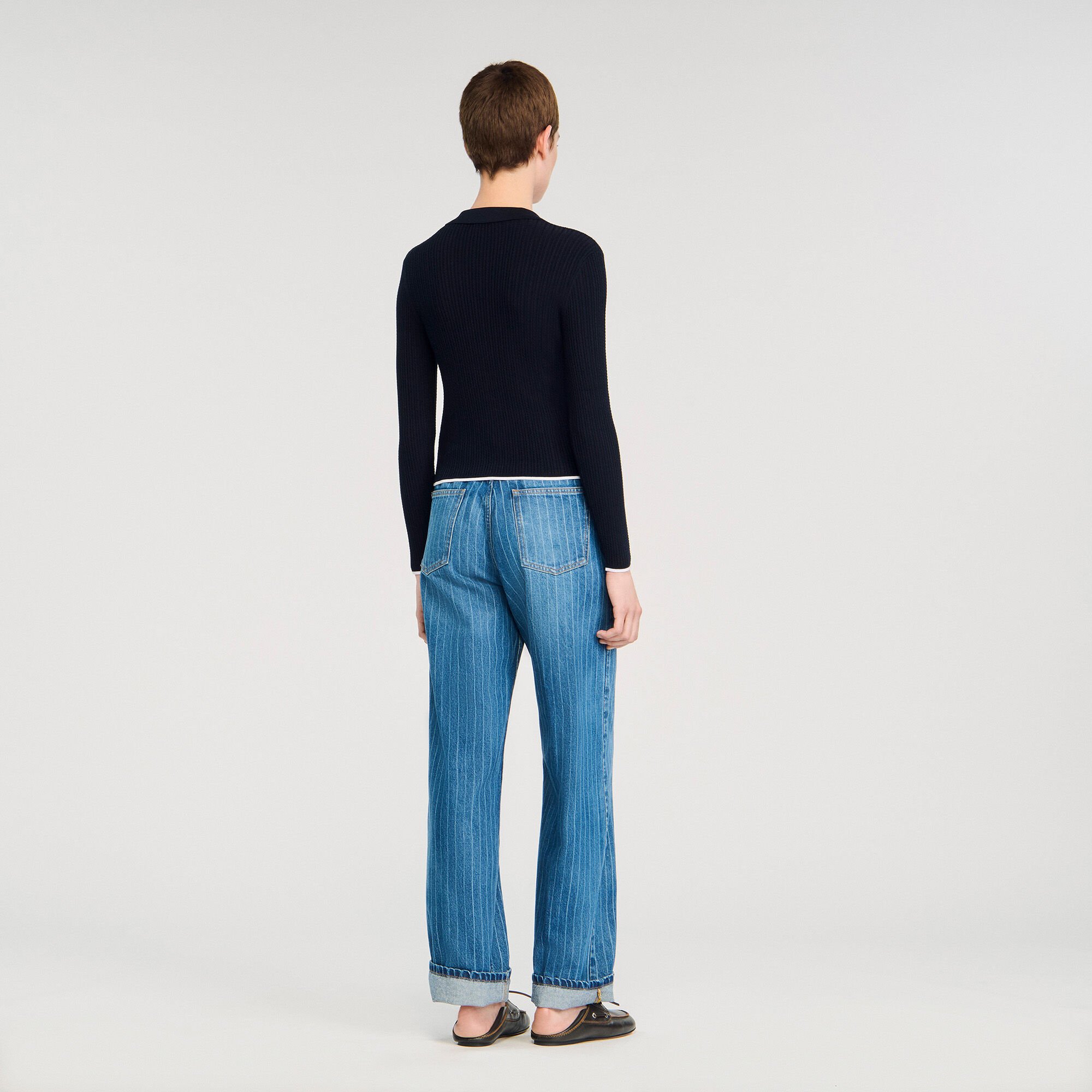 Kurzer Cardigan mit Polokragen