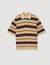 Stripy knit polo shirt