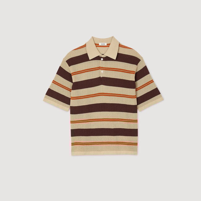 Polo rayé en maille