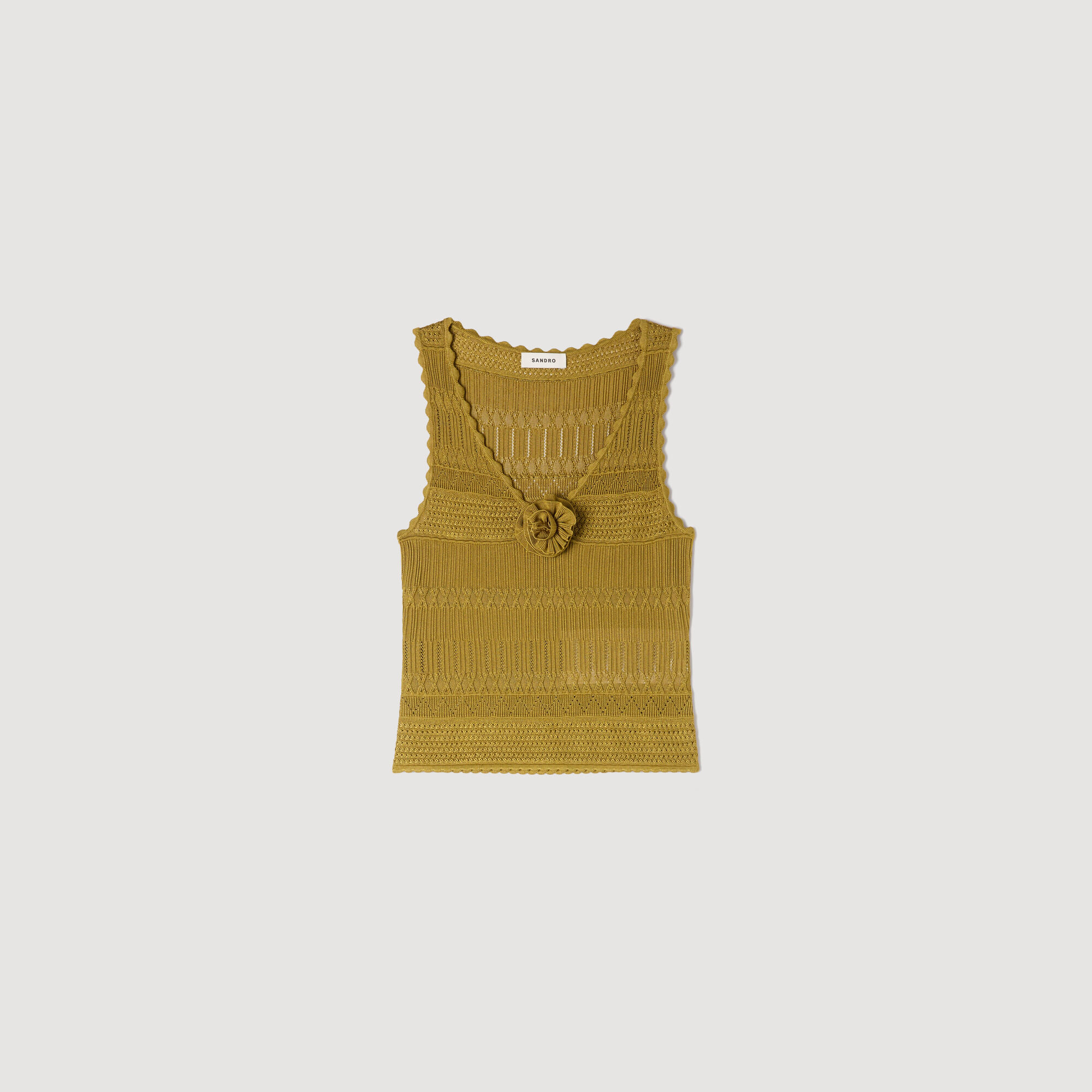 Strickoberteil mit Blumenmuster