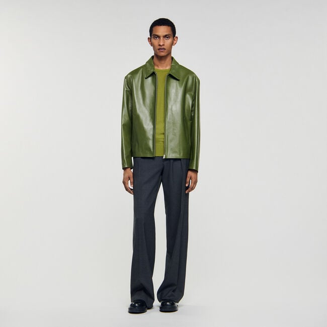 Lederjacke mit Reißverschluss