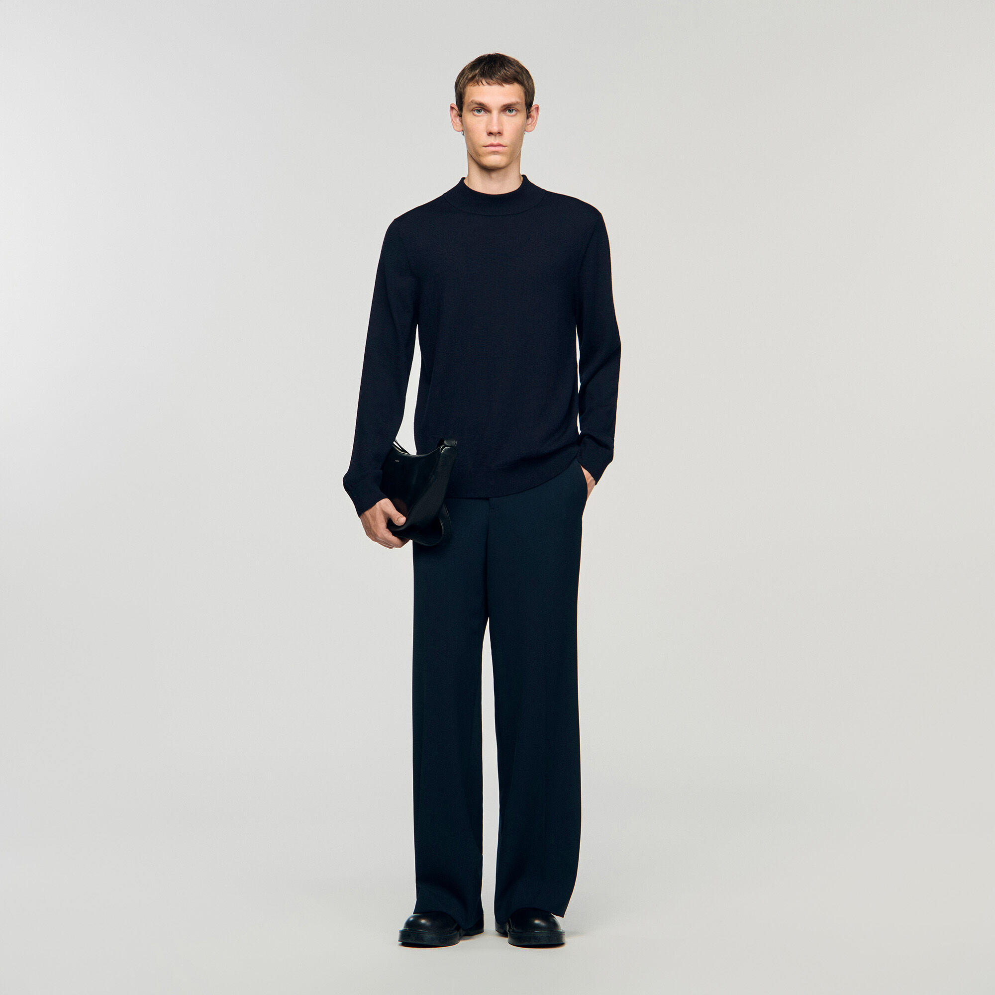 Wollpullover mit Stehkragen