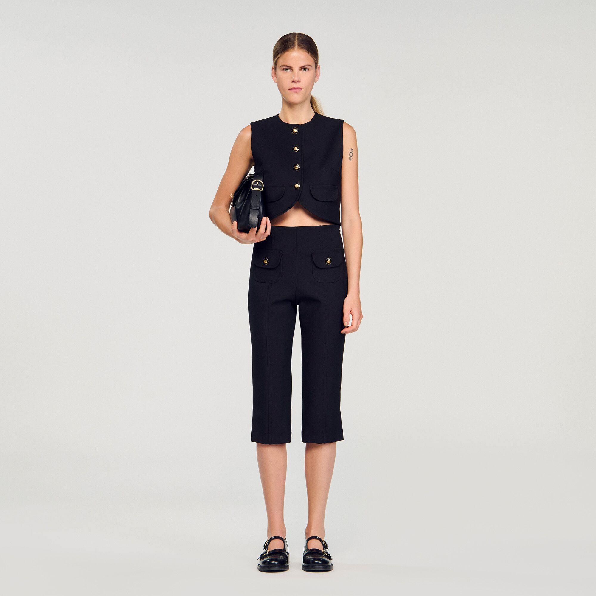 Buttoned crop top