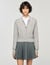 Cardigan zippé à col perlé 