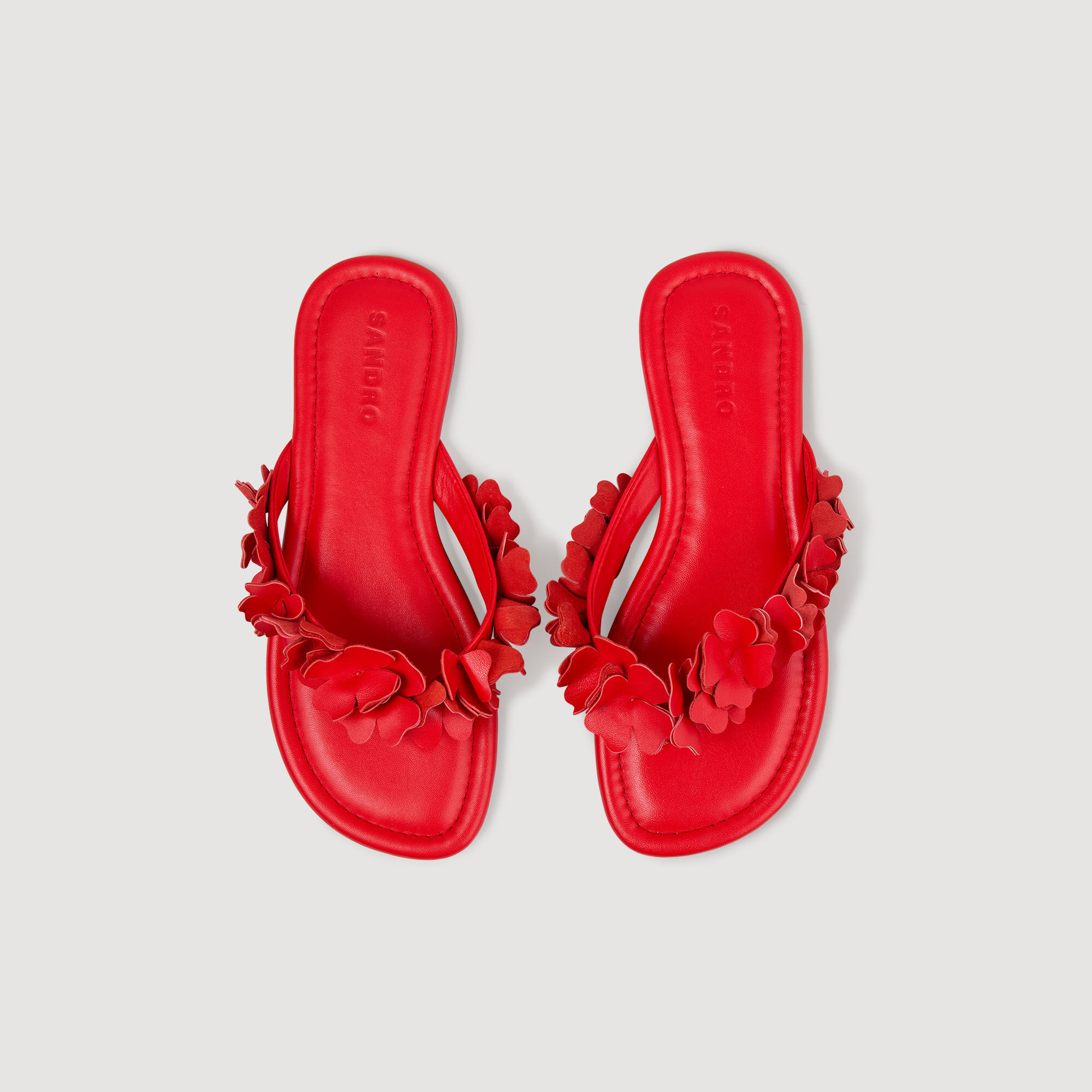 Ledersandalen mit Blumen