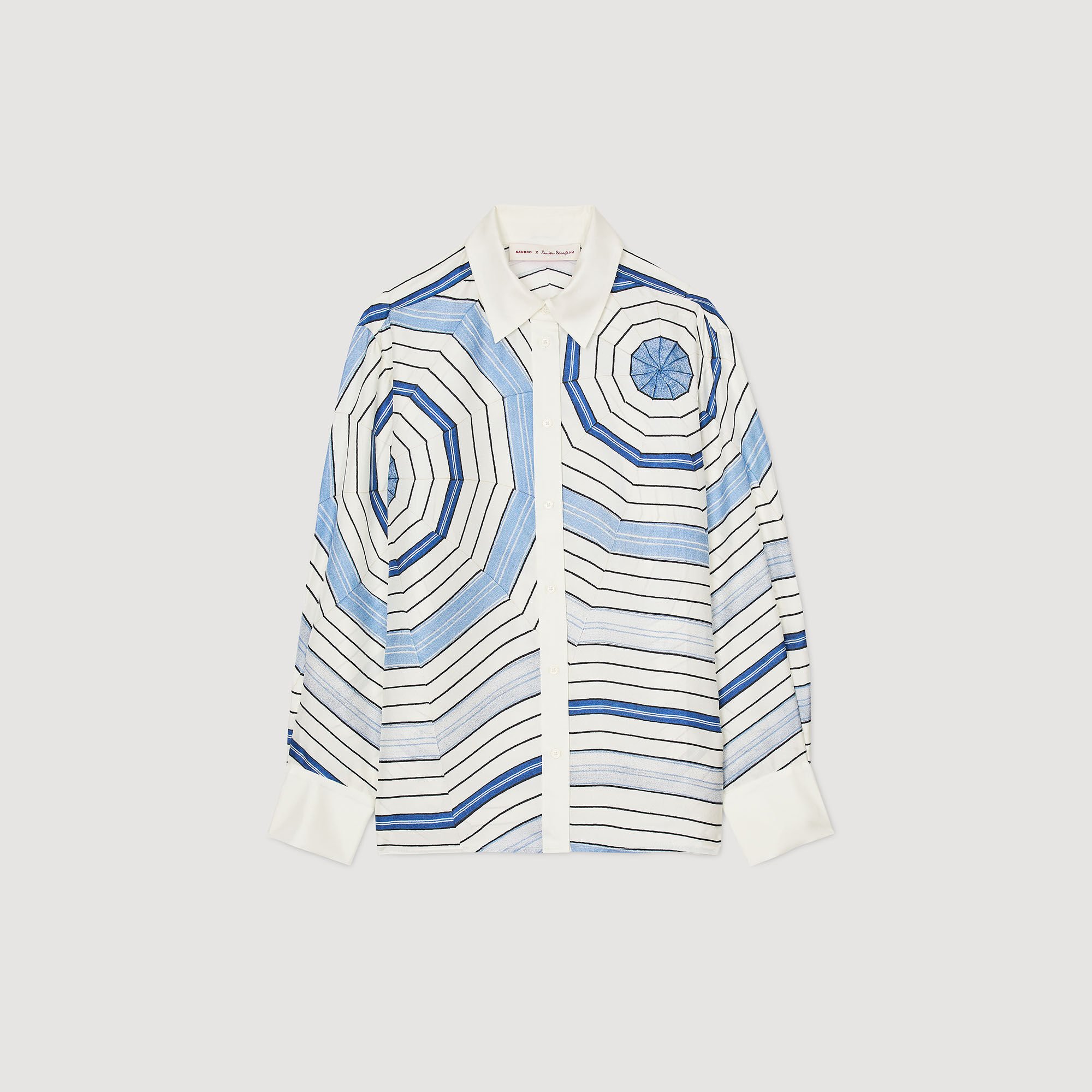 Seidenhemd mit Spiralenprint