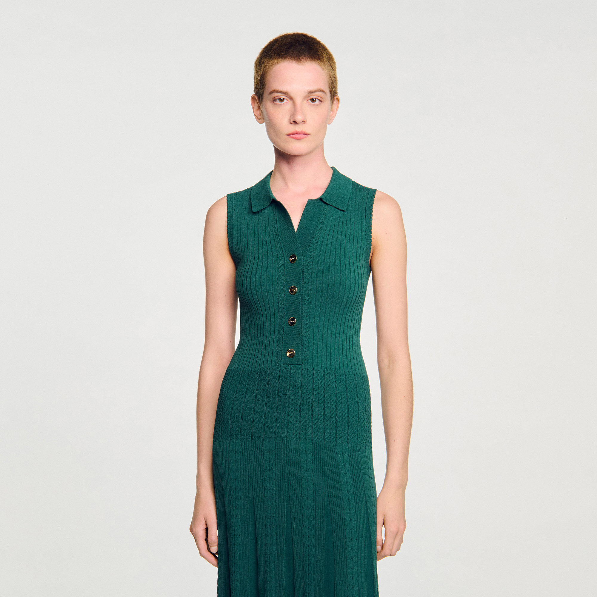 Strickkleid mit Polokragen