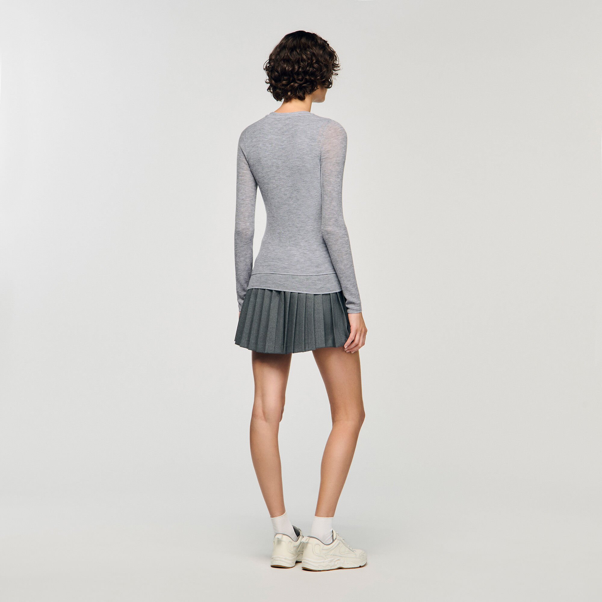 Wollpullover mit Trompe-l'œil-Effekt