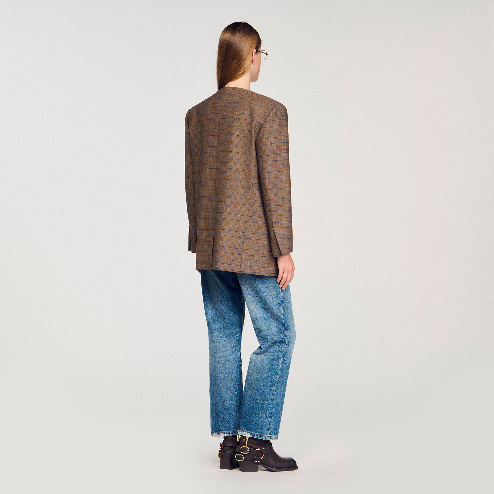 Veste oversize à carreaux