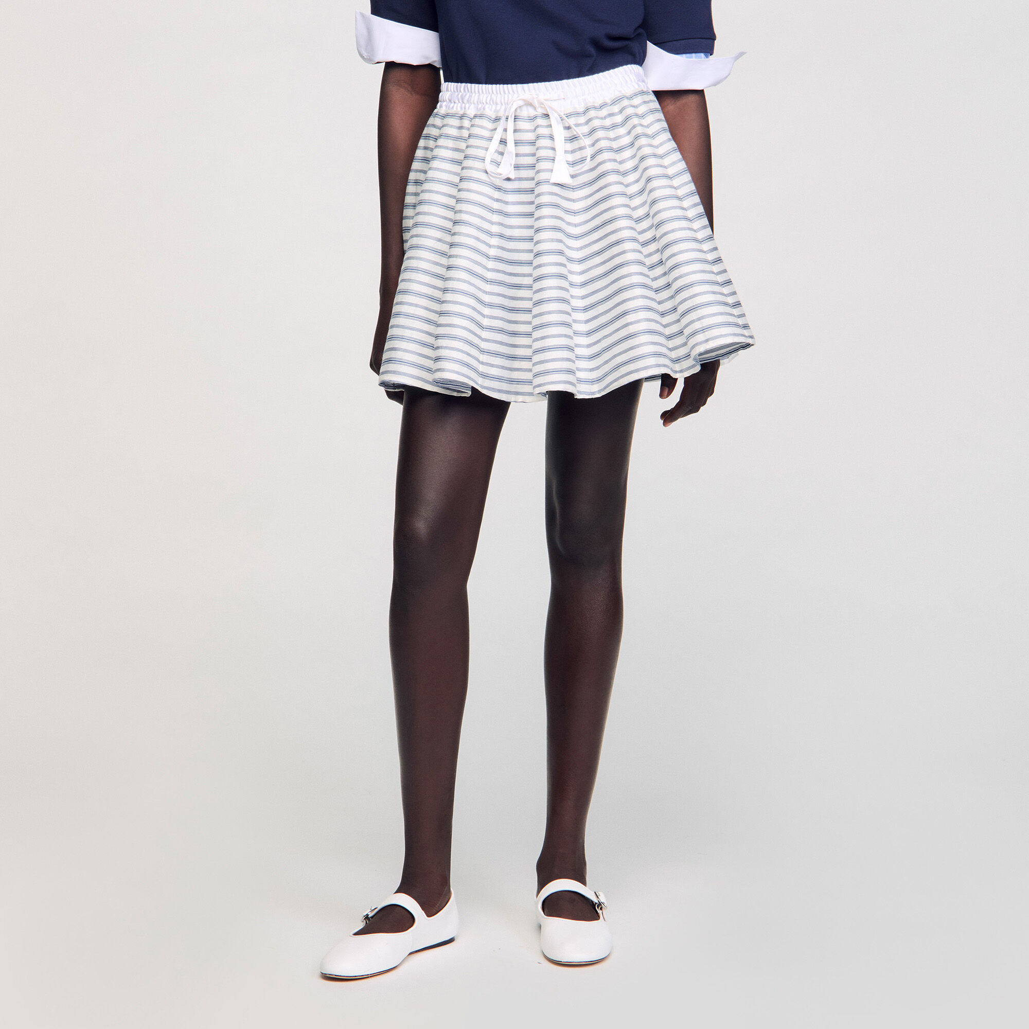 Spiral print skater skirt
