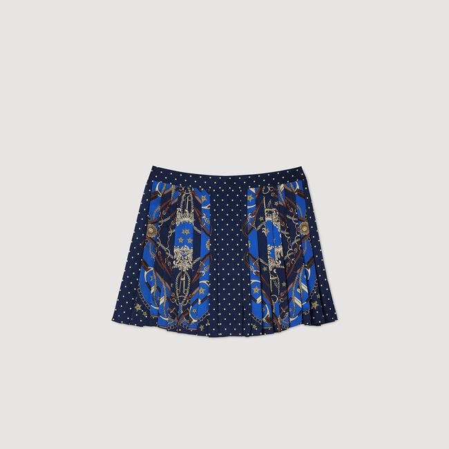 Patterned silk skort