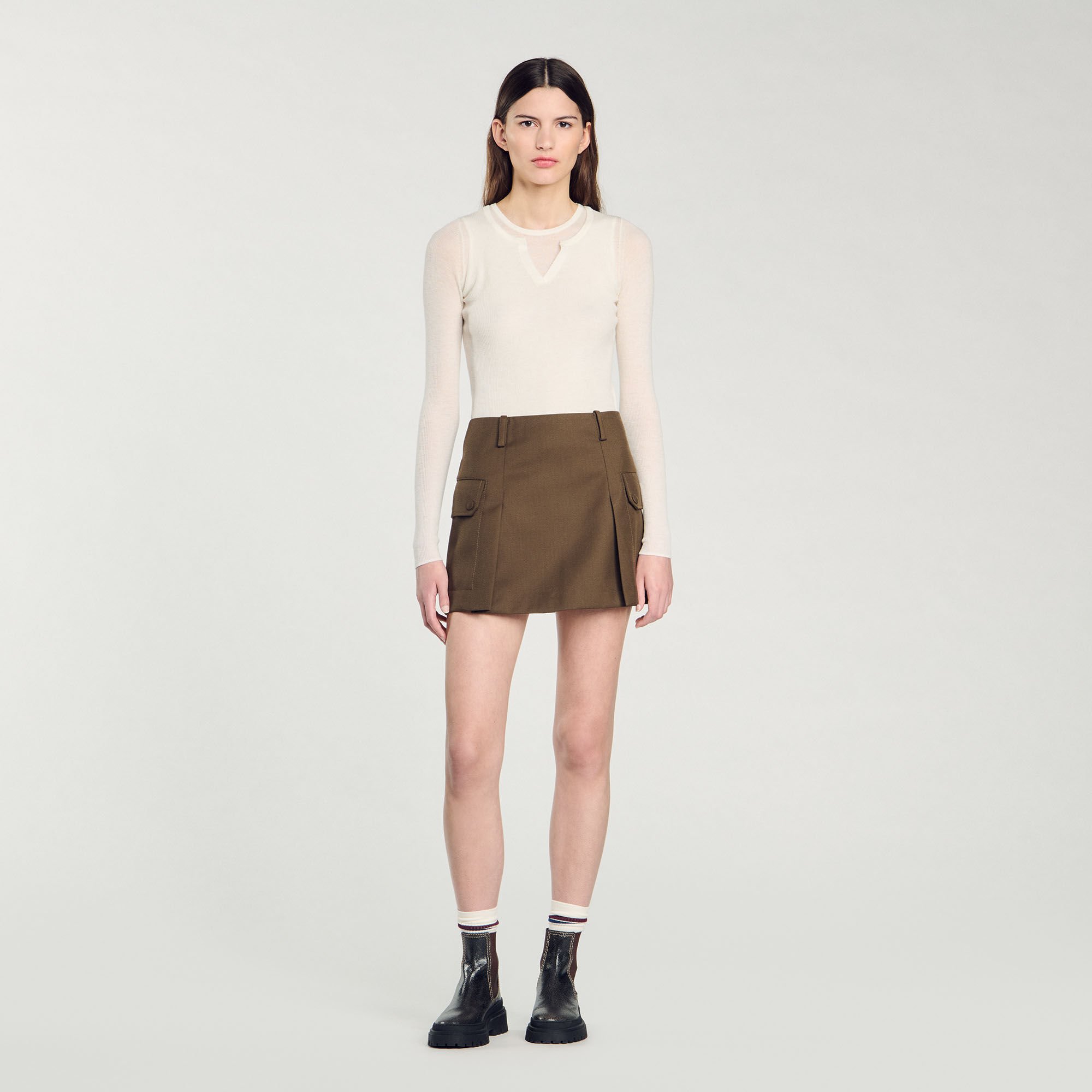 Jupe cargo vert pour femme Sandro Paris