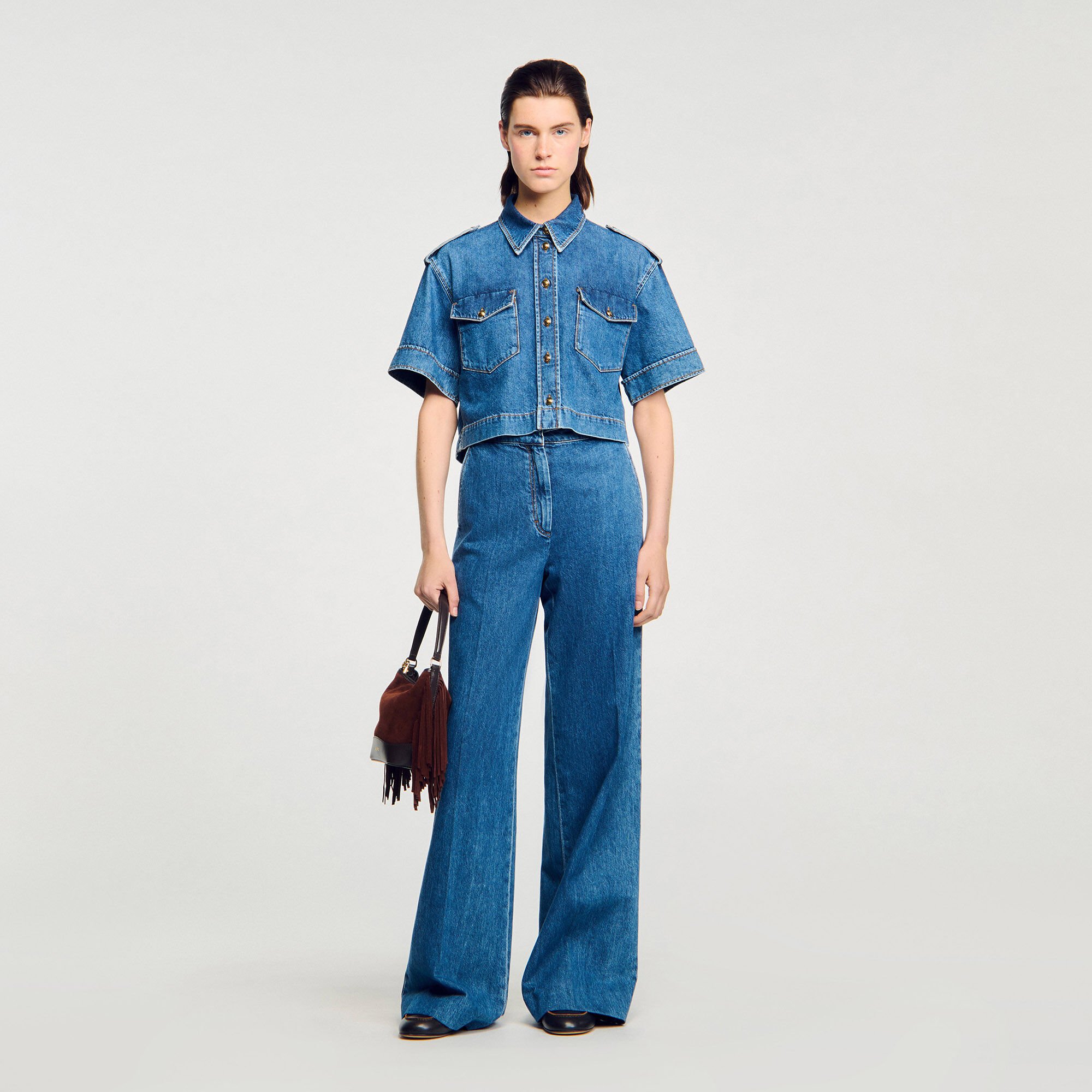 Kurzes Hemd aus Denim