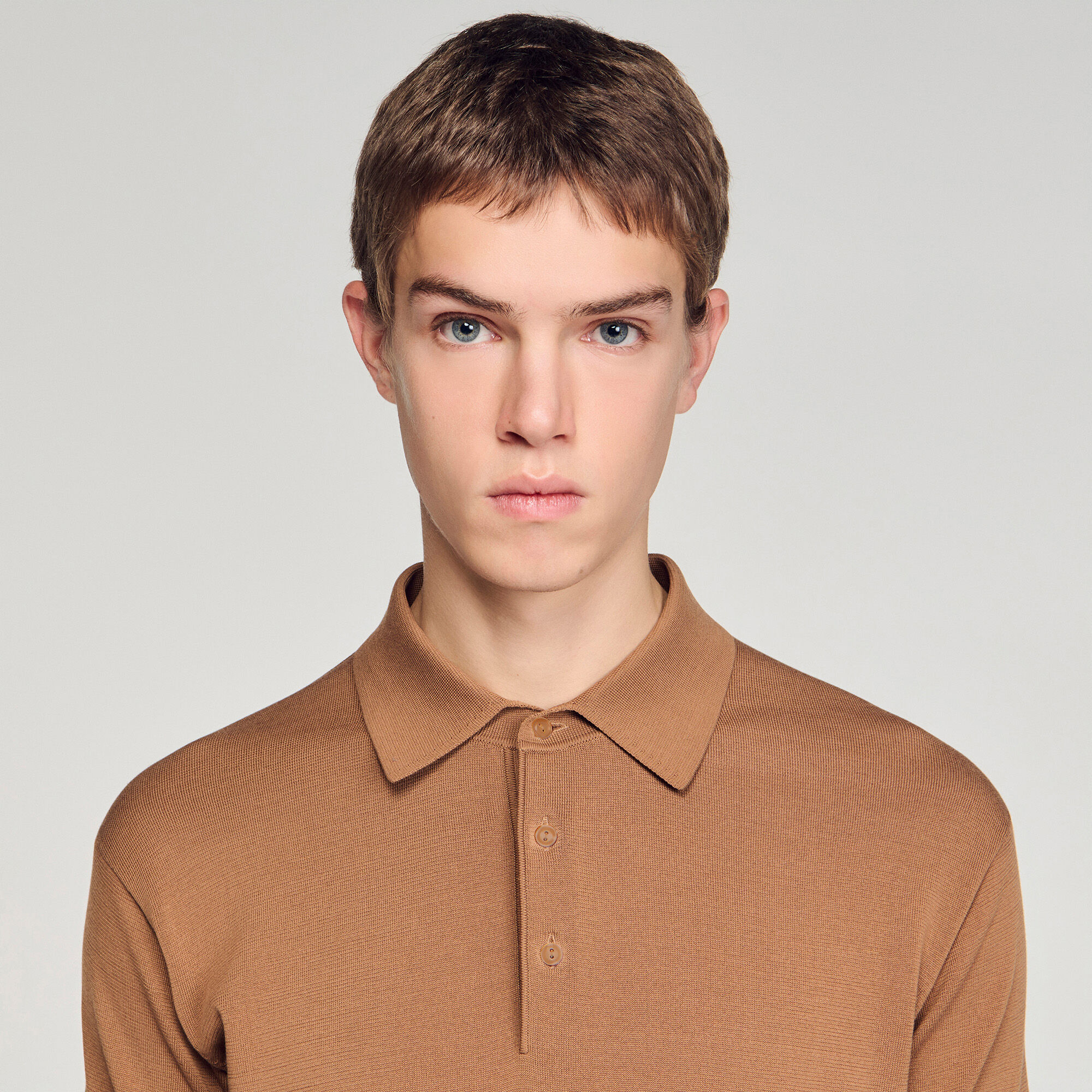 Cotton and silk polo shirt