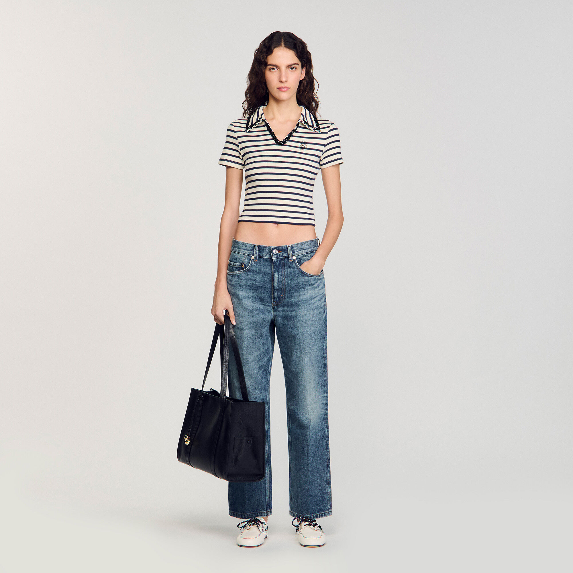 Striped polo shirt