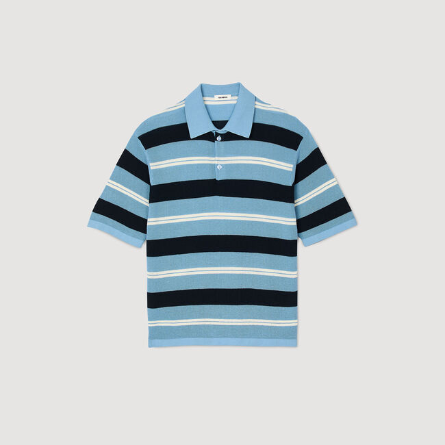 Polo rayé en maille