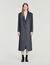 Manteau long en laine &agrave; strass