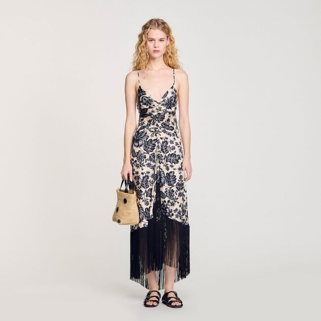 Robe longue à imprimé fleuri hawaïen