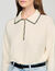 Pull en maille à col polo contrasté