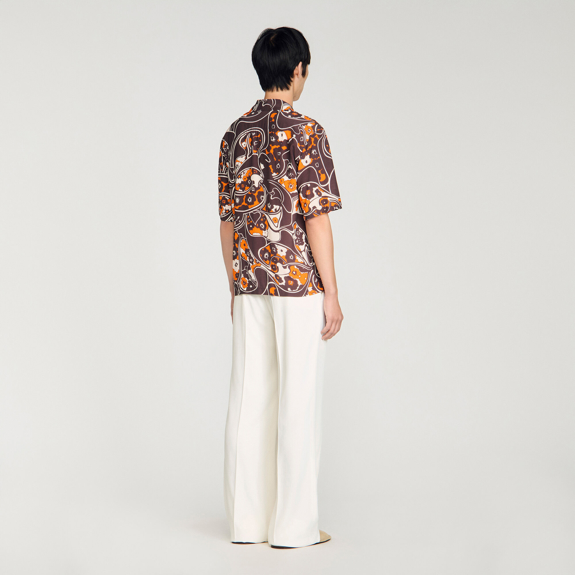 Chemise fluide imprim&eacute; col requin