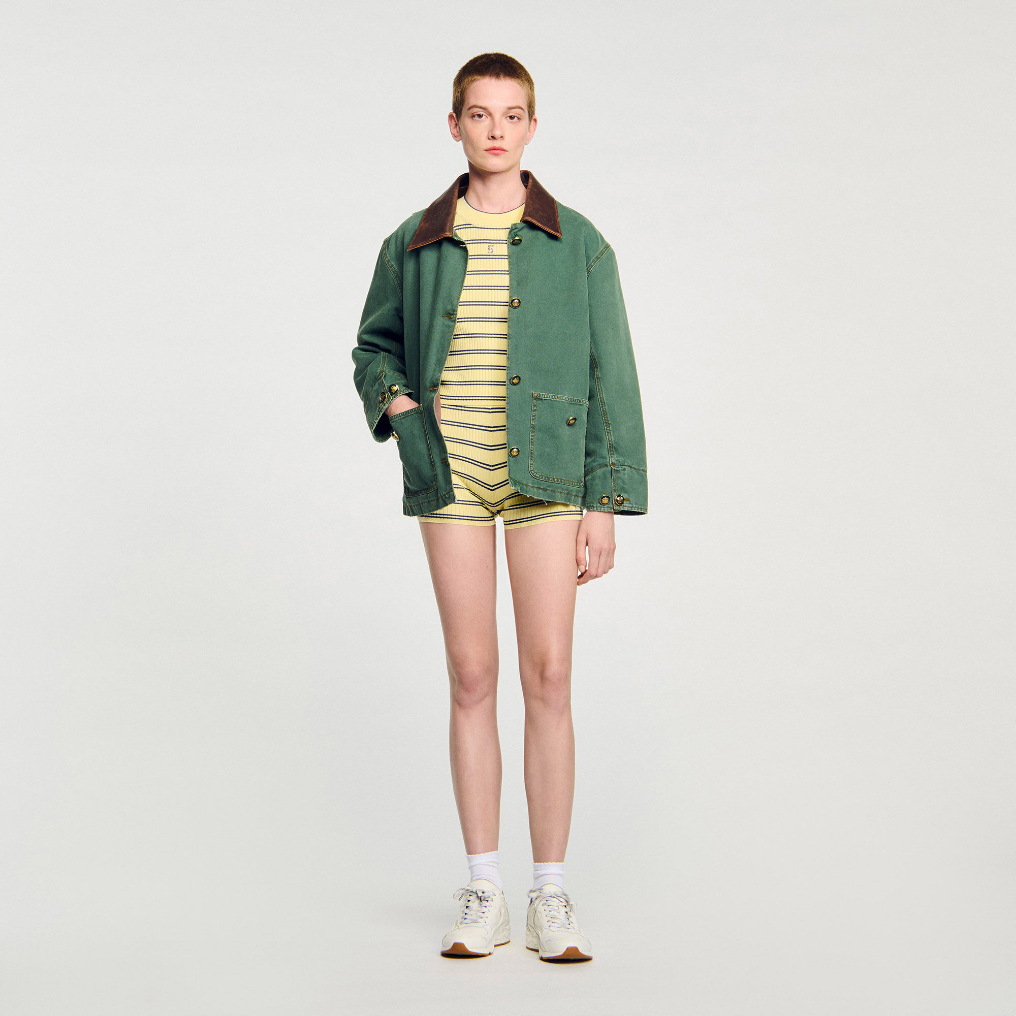 Gestreifte Strickshorts