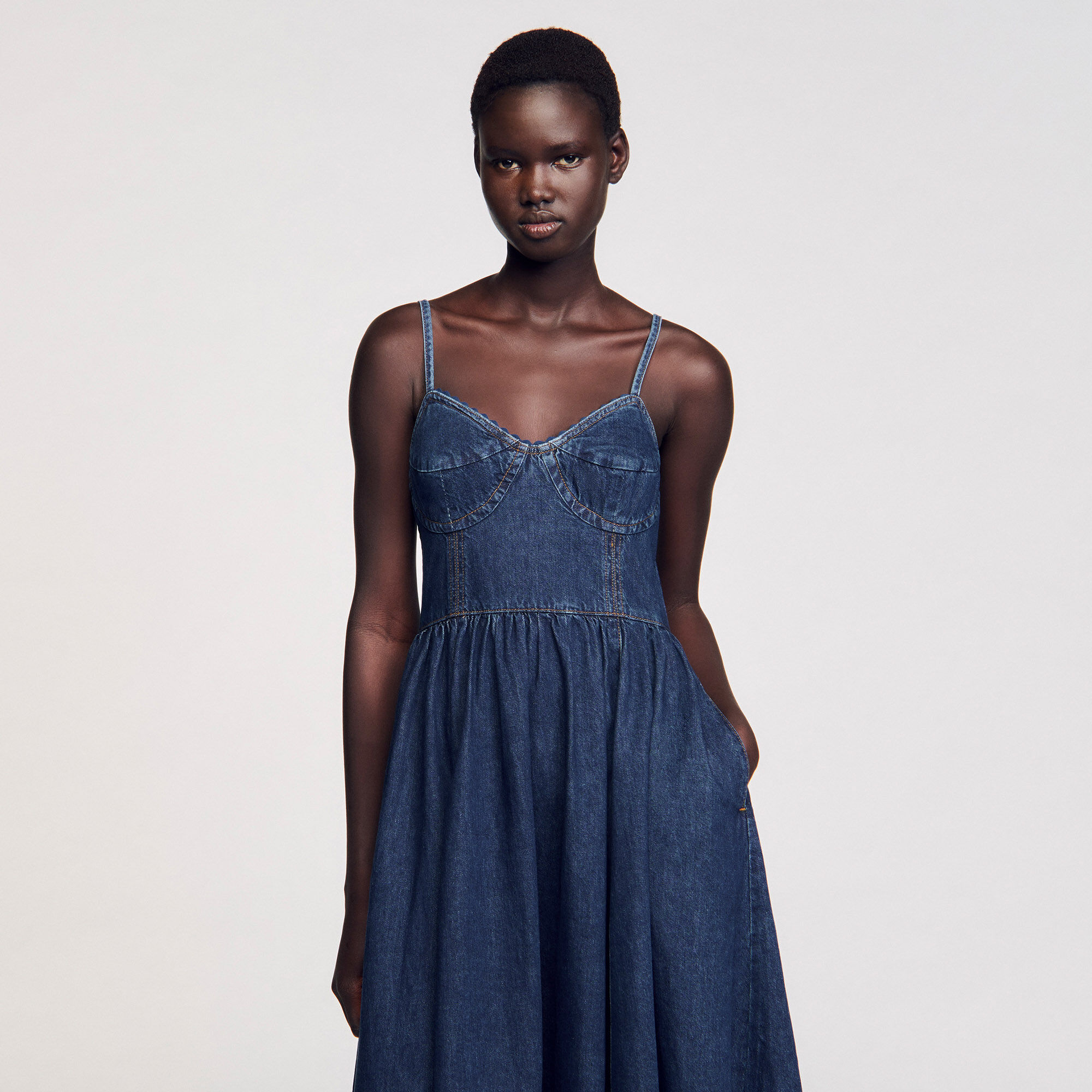 Robe midi en jean