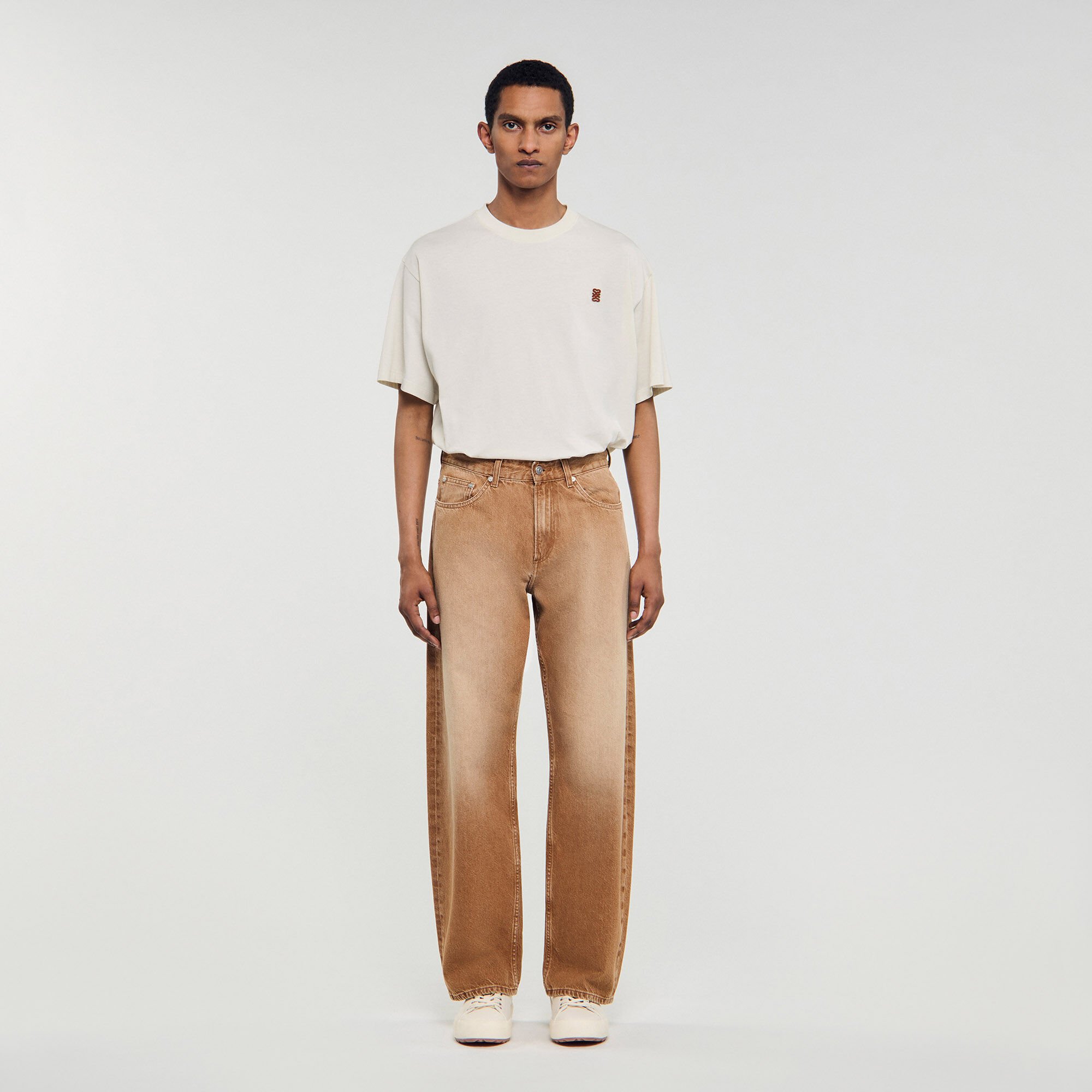 Jean baggy en coton délavé