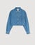 Chemise courte en denim brodée