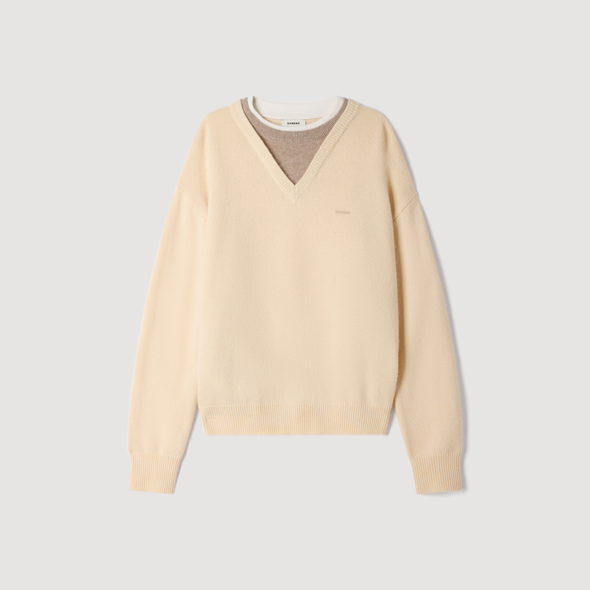 2-in-1 wool and cashmere jumper