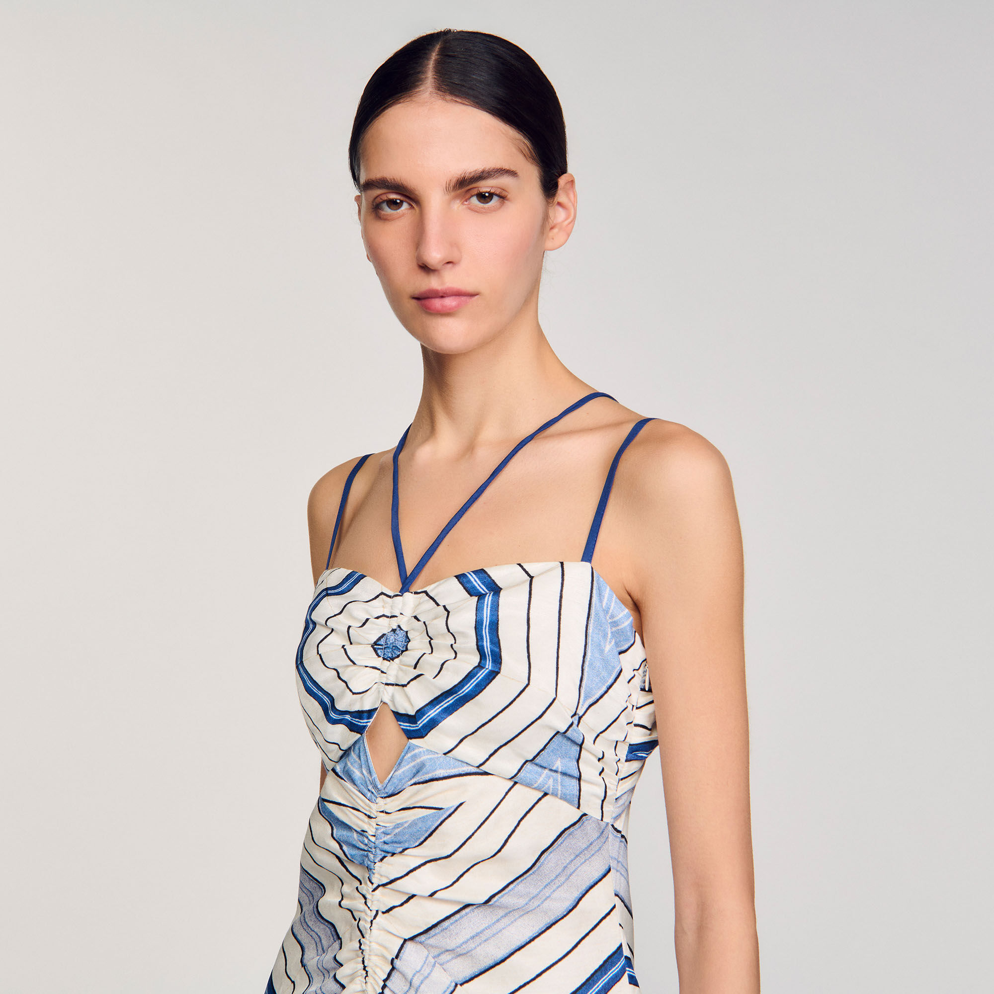 Robe longue à imprimé spirales