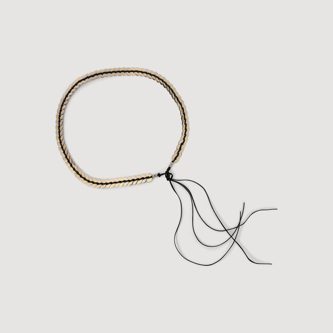 Jewellery belt with leather tie
