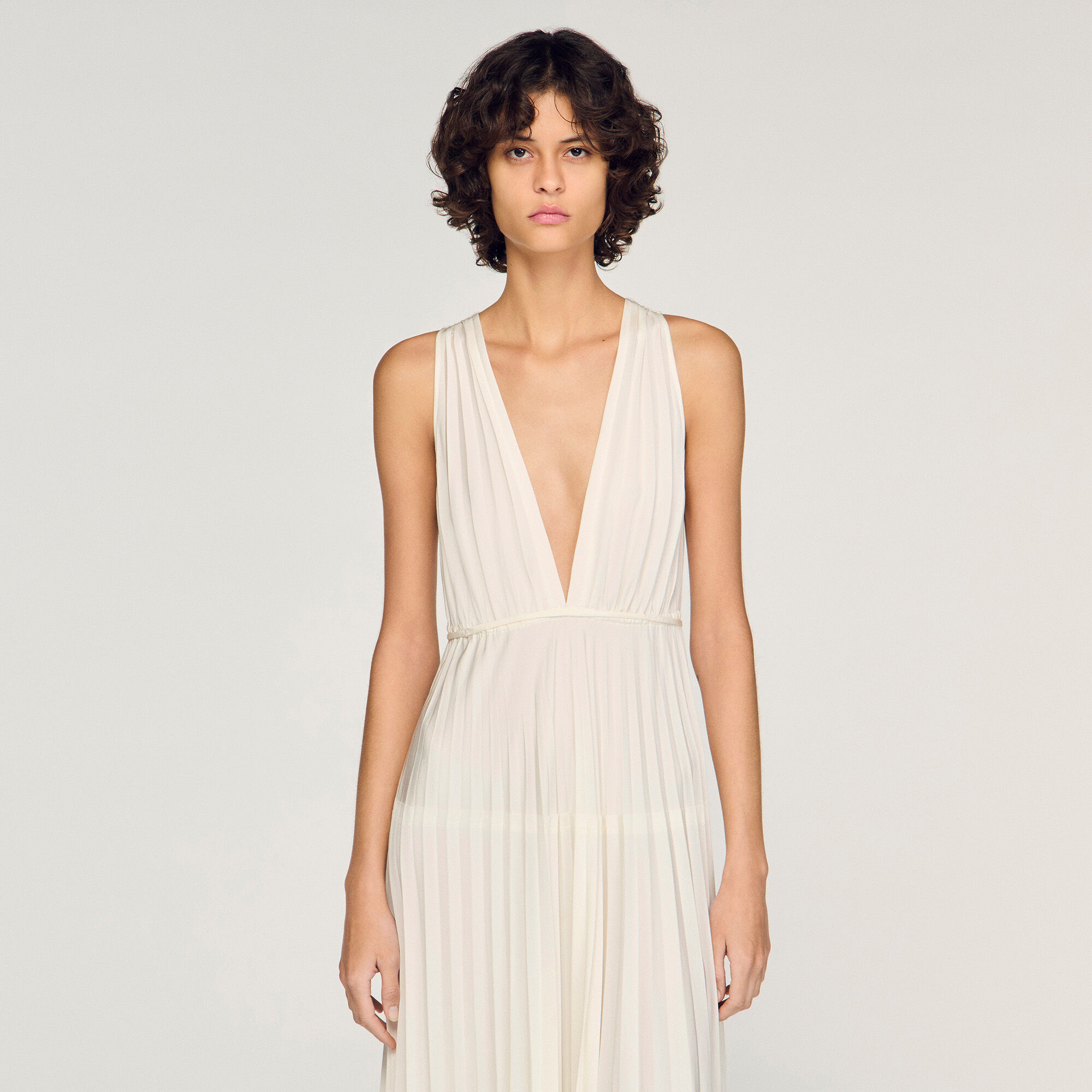 Robe longue pliss&eacute;e