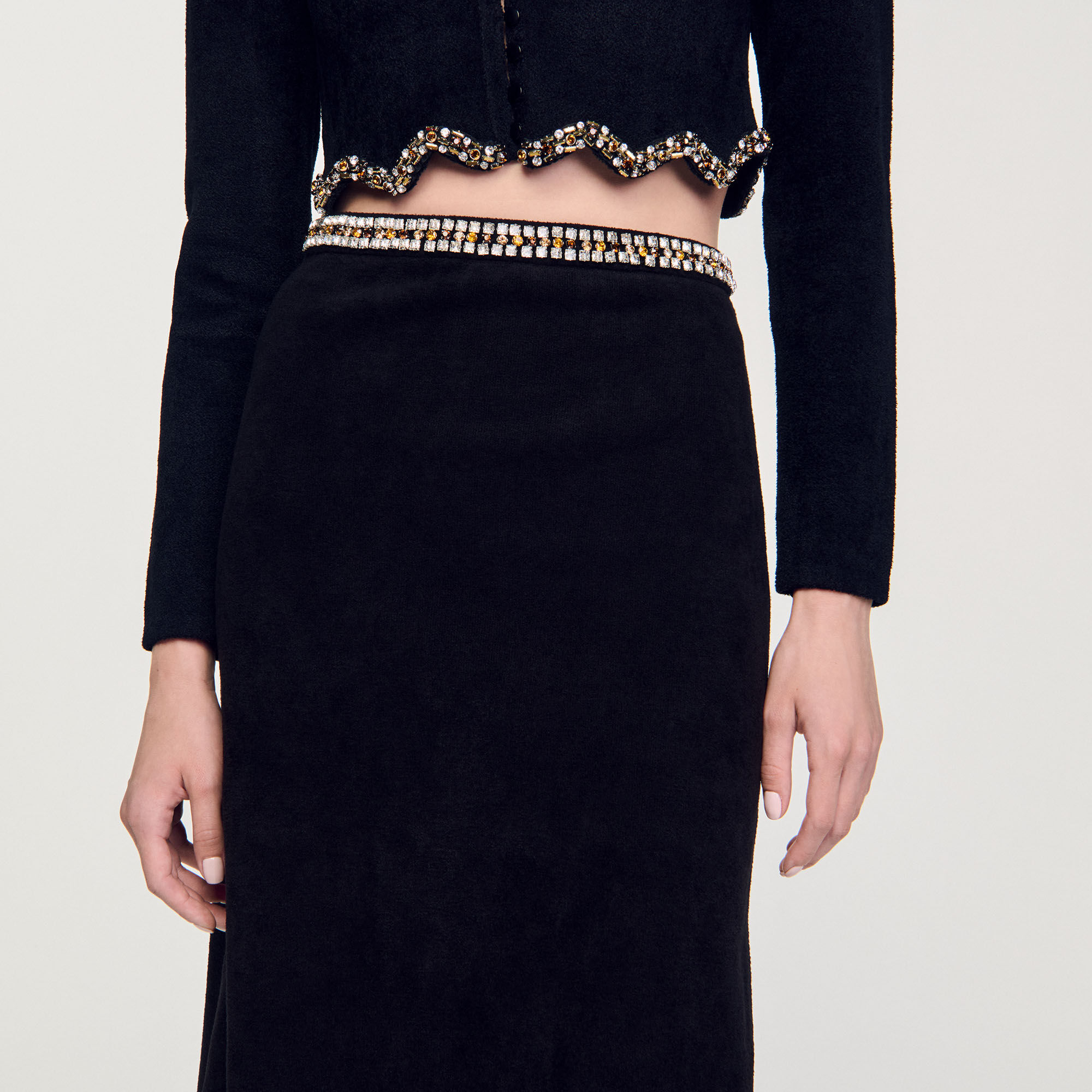 Short rhinestone skirt