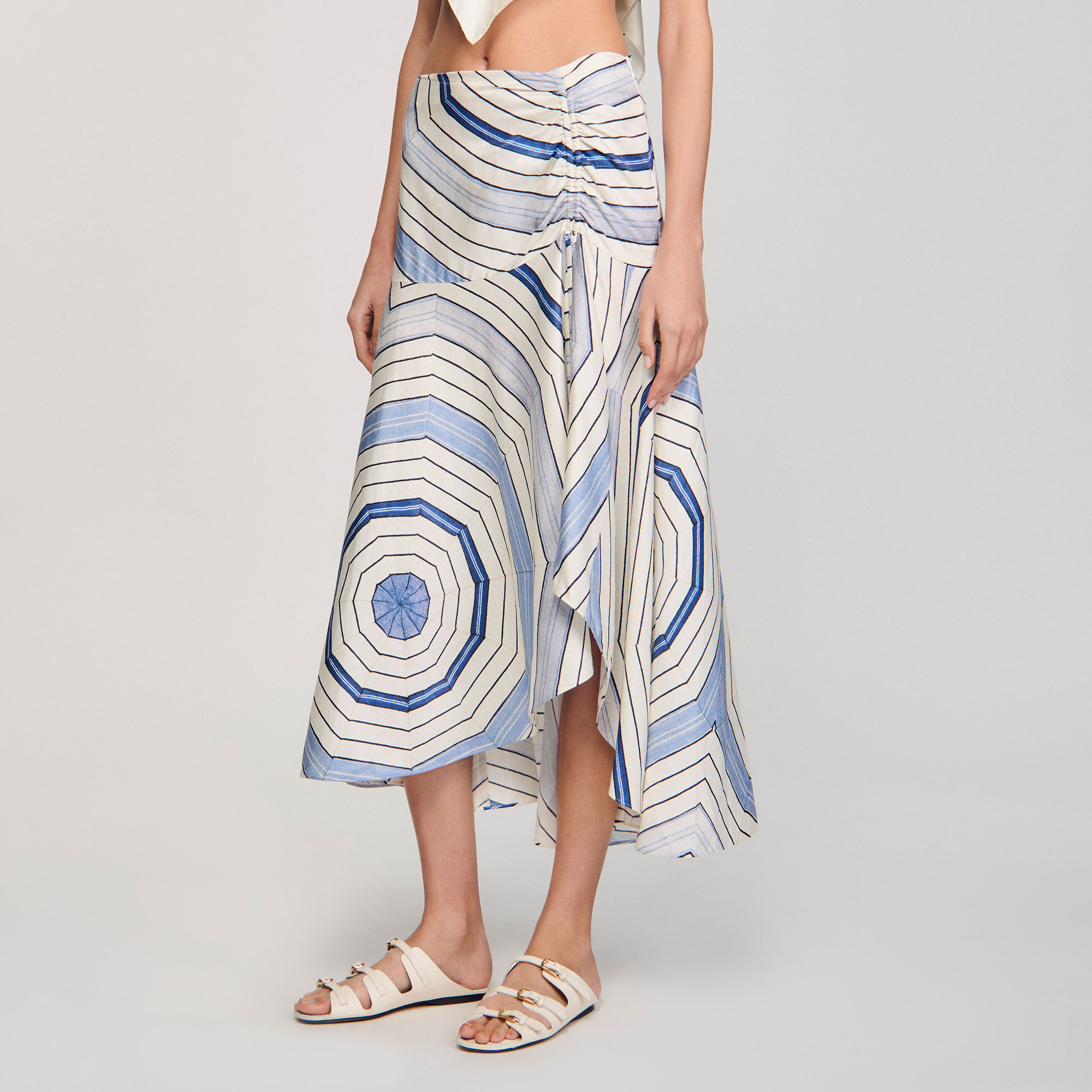 Spiral-motif maxi skirt