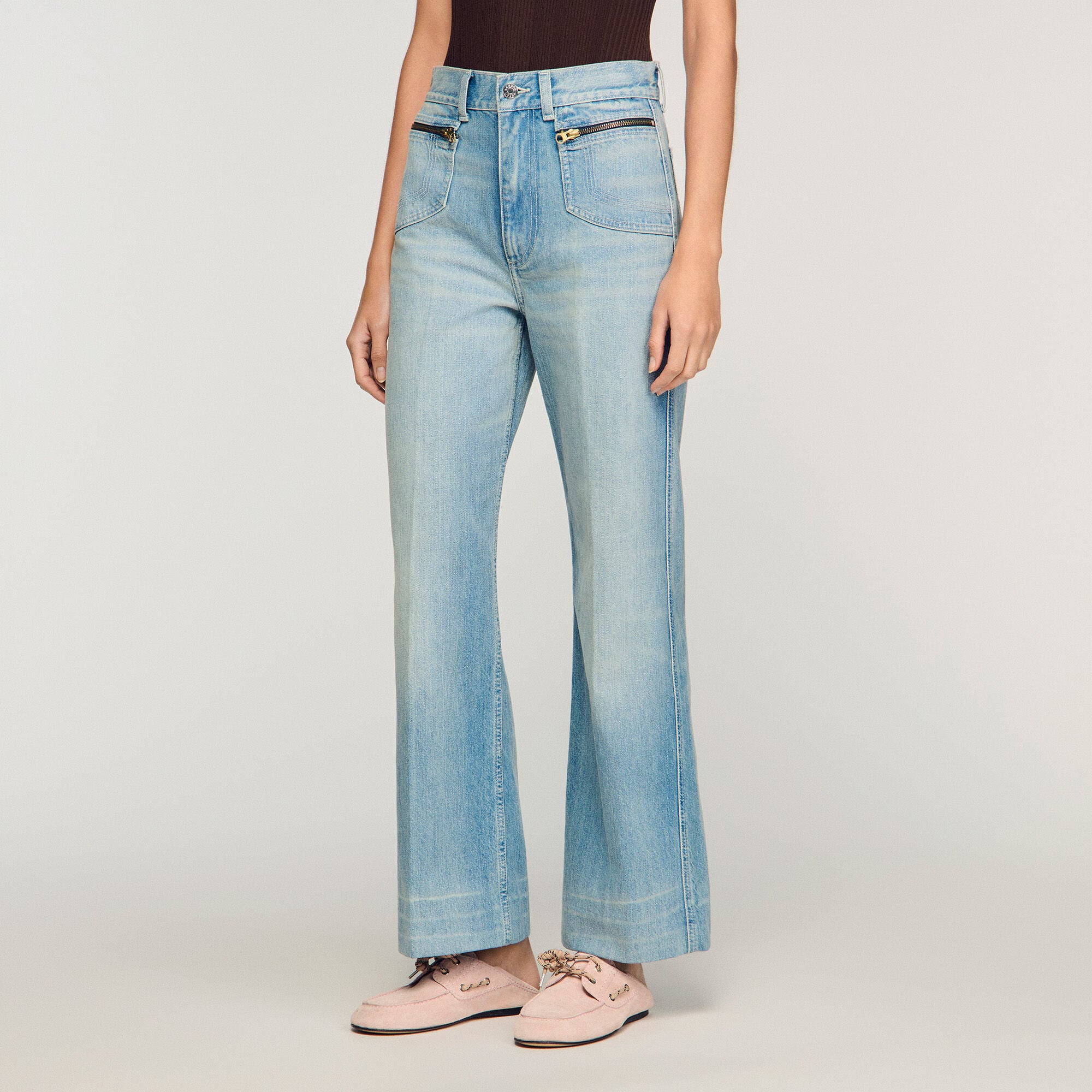 Gerade Jeans aus verwaschenem Denim