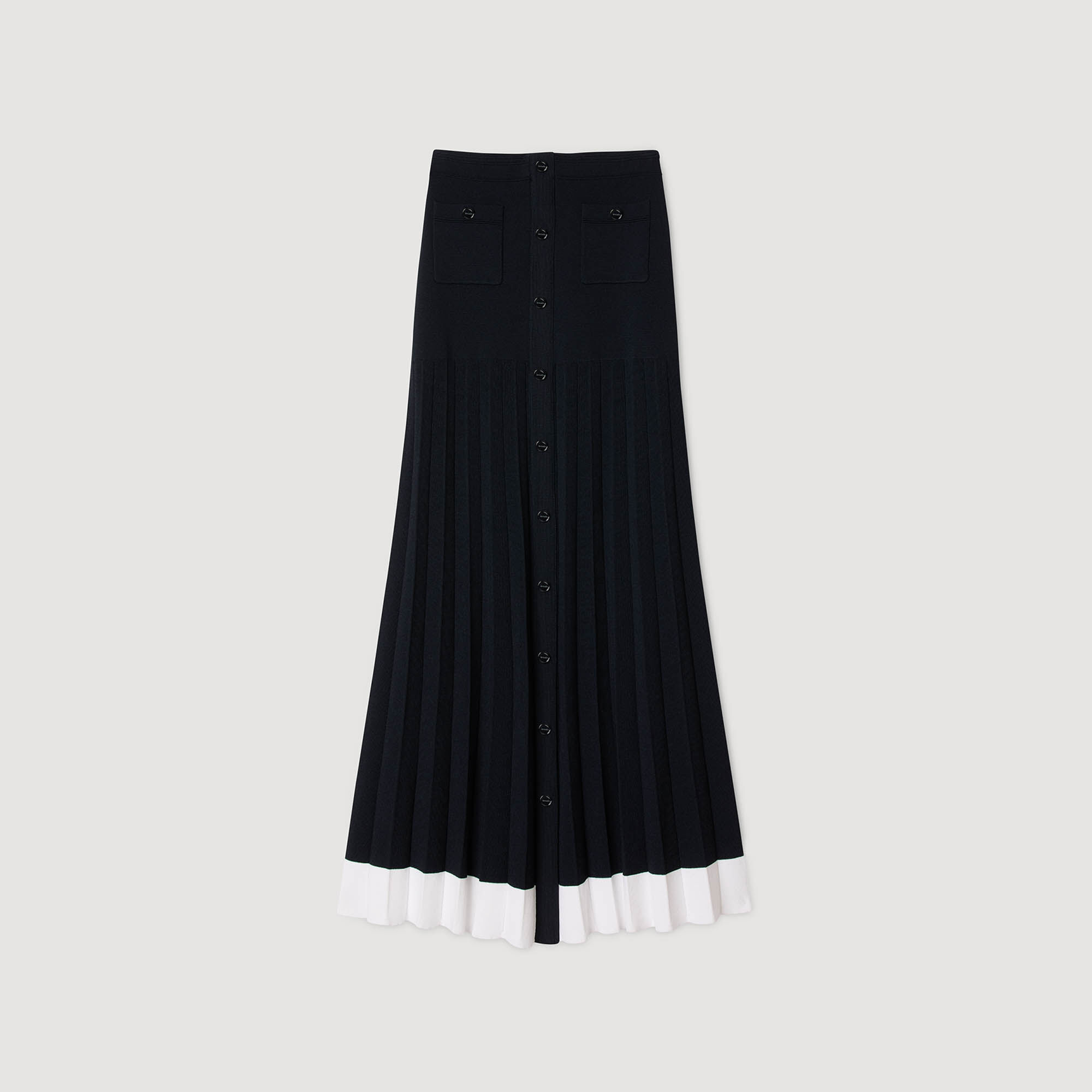 Jupe longue en maille bicolore