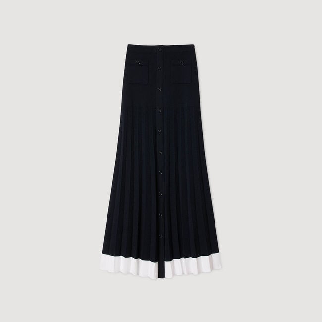 Jupe longue en maille bicolore