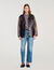 Oversize-Lederblouson mit Nieten