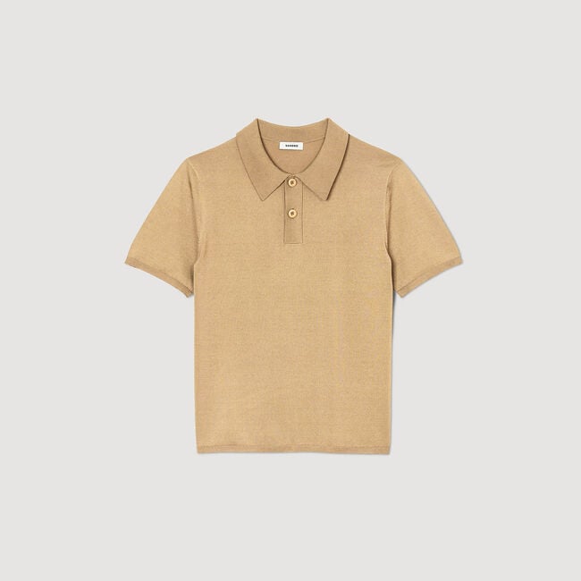 Short-sleeve knitted polo shirt