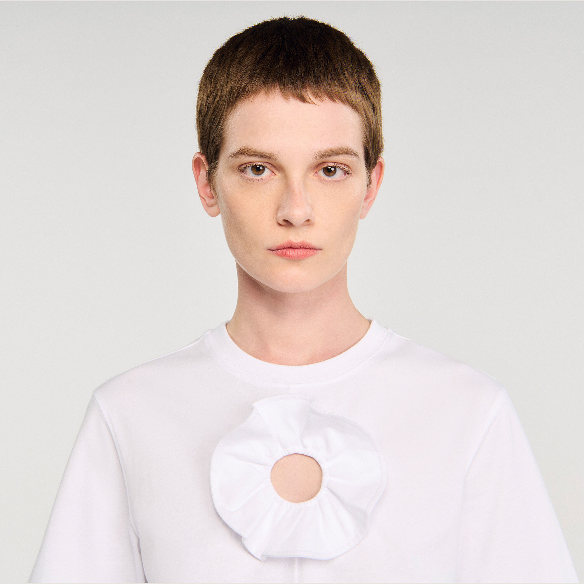 T-shirt with ruffle detail