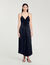 Robe longue satinée