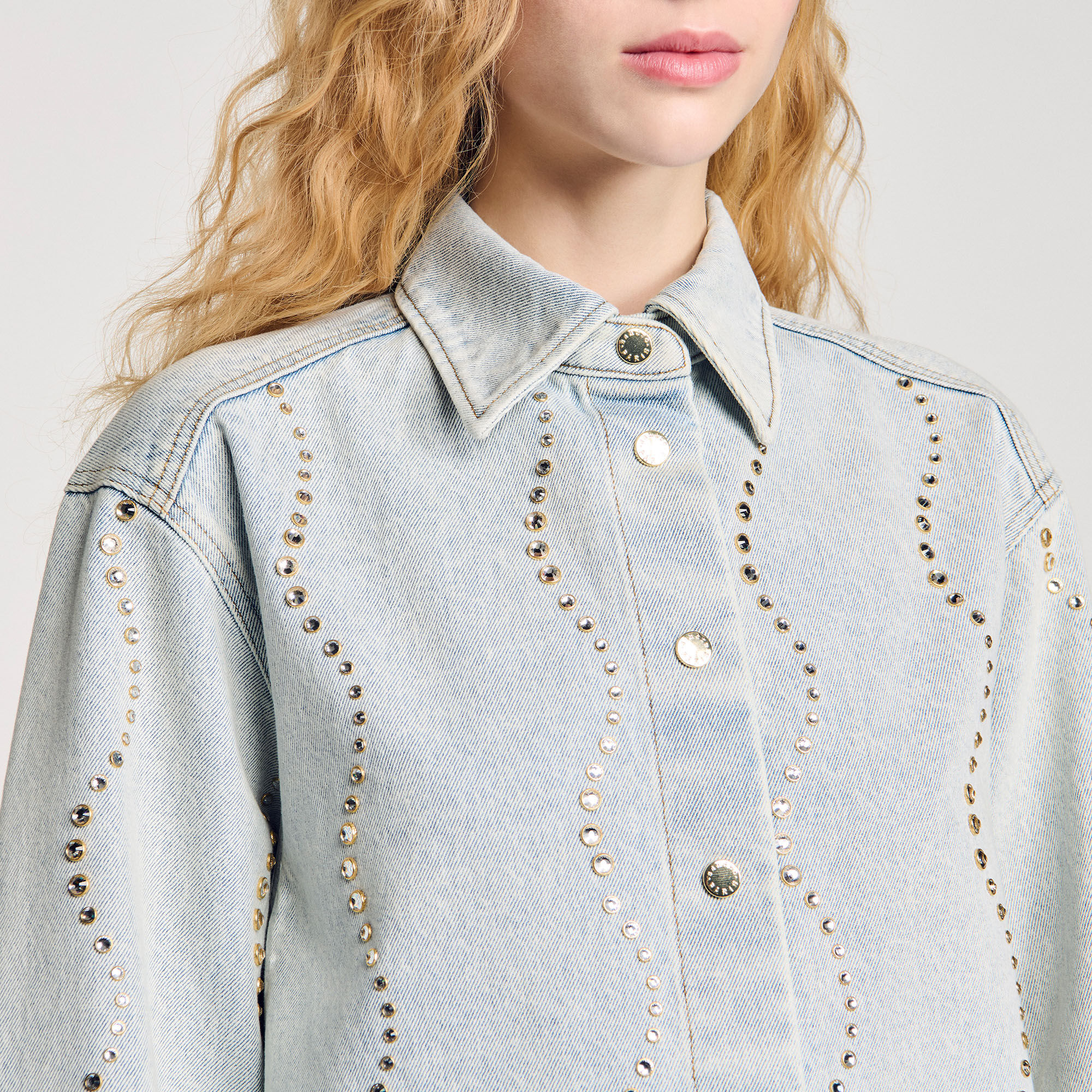 Jeanshemd mit Strass