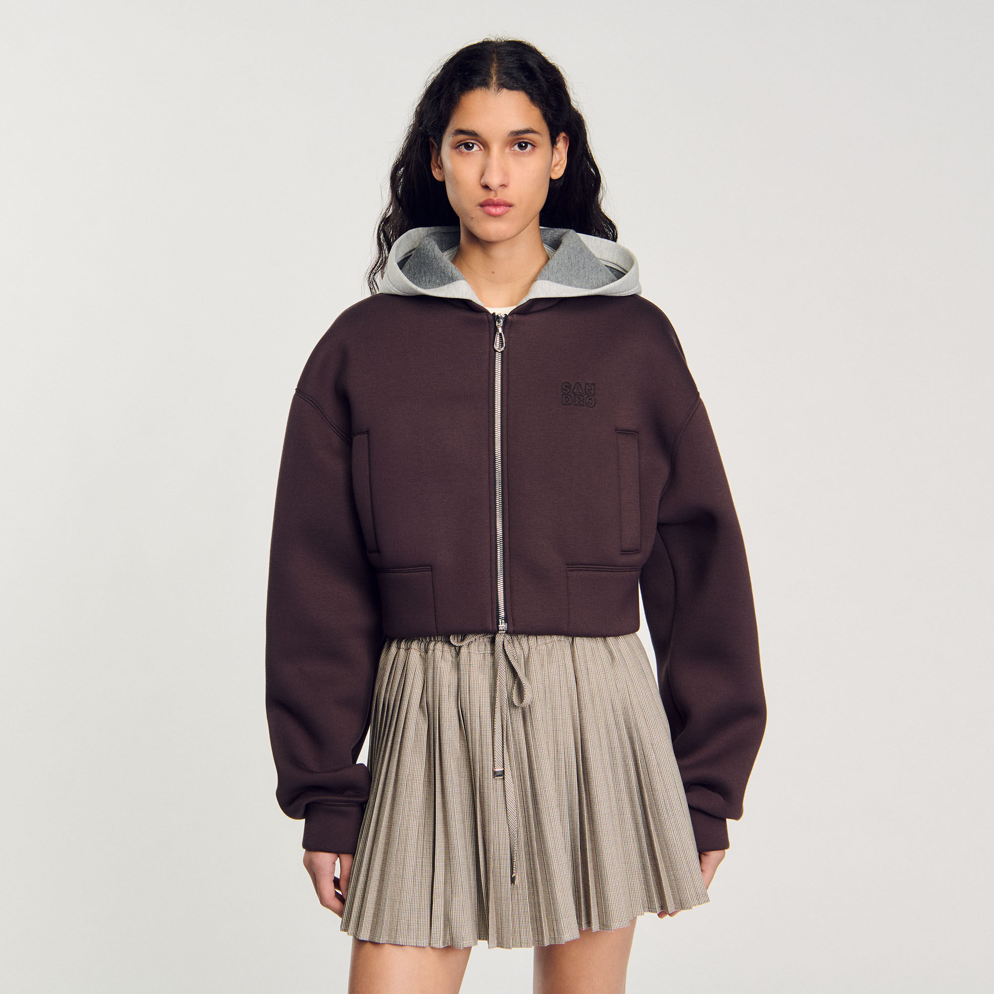 Hooded sweatshirt jacket