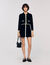 Two-tone shirt collar cardigan