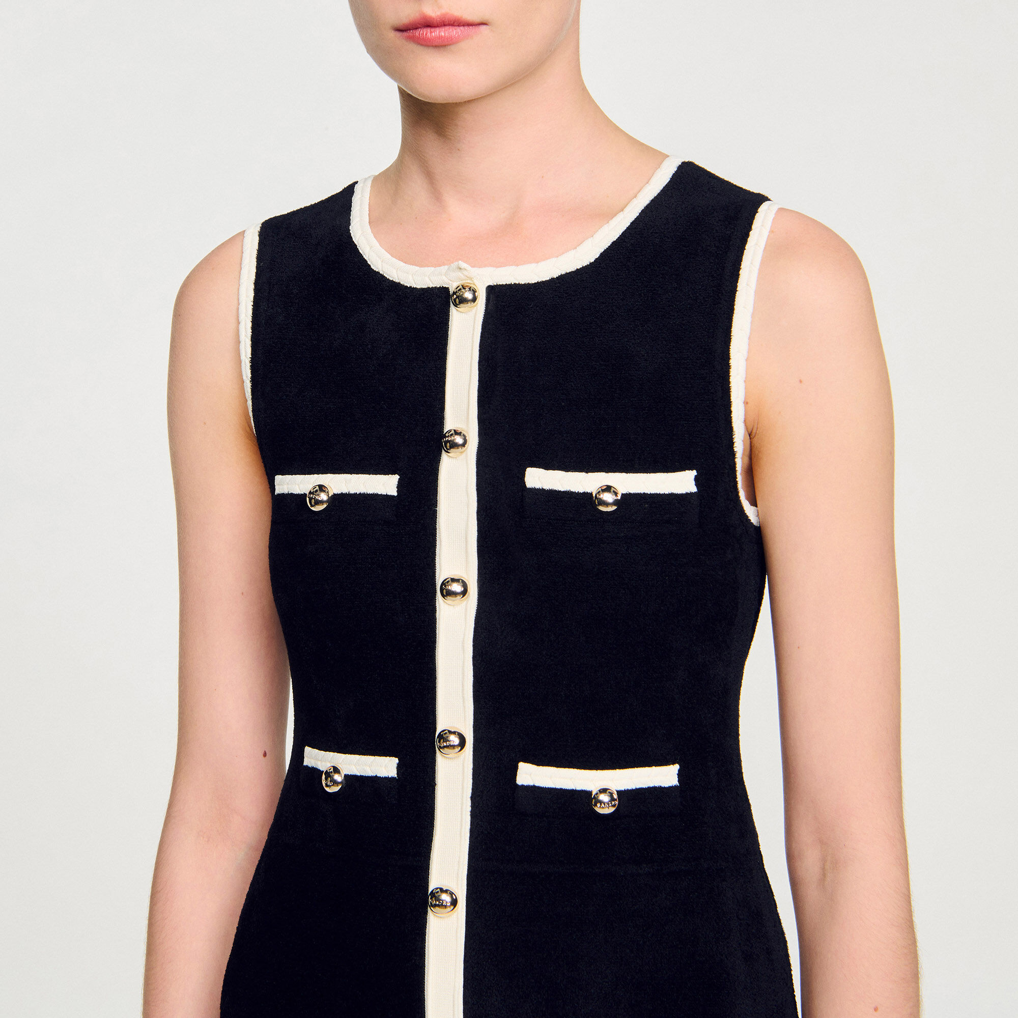 Robe courte en maille velours
