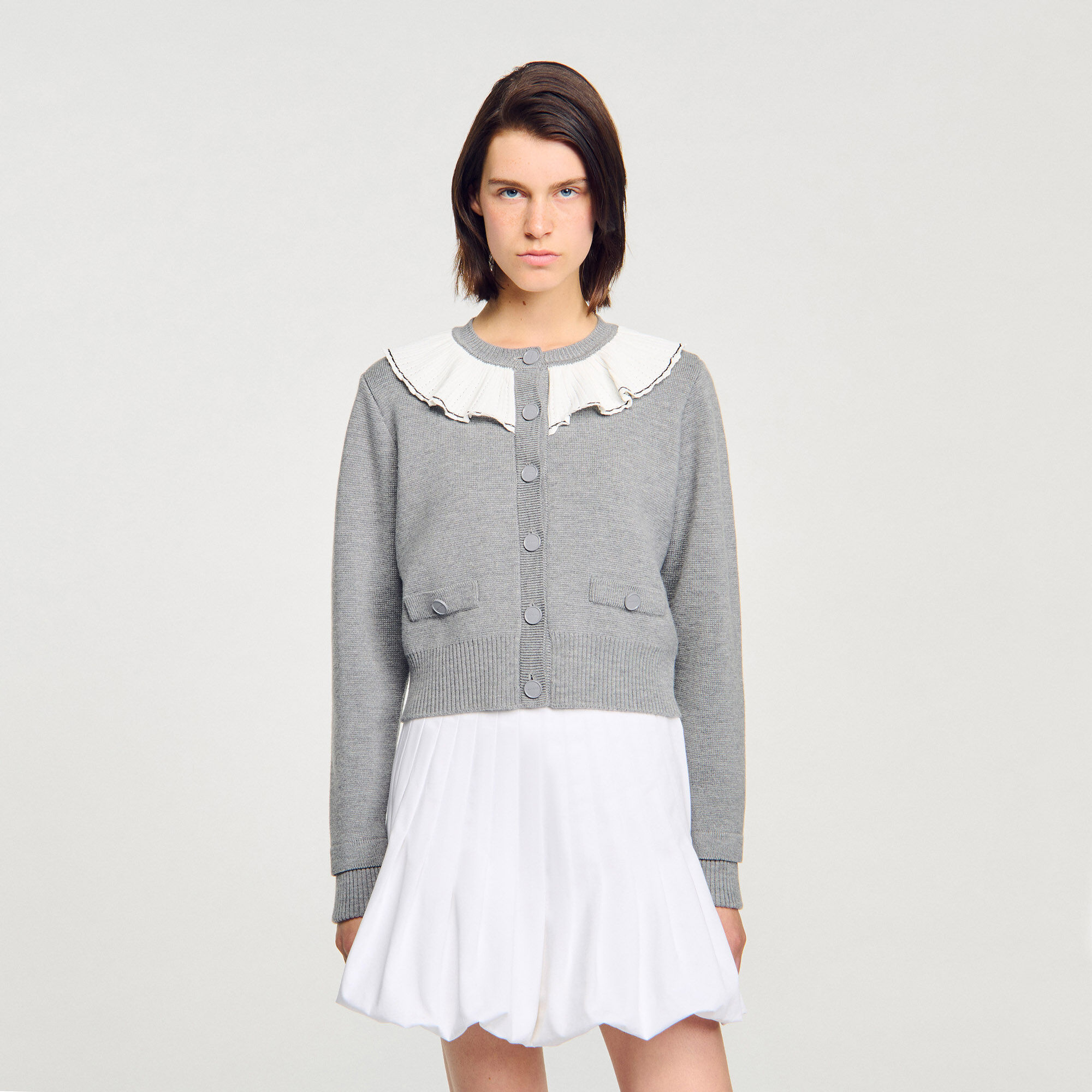 Cardigan à col contrasté