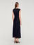 Satin maxi dress with rhinestones