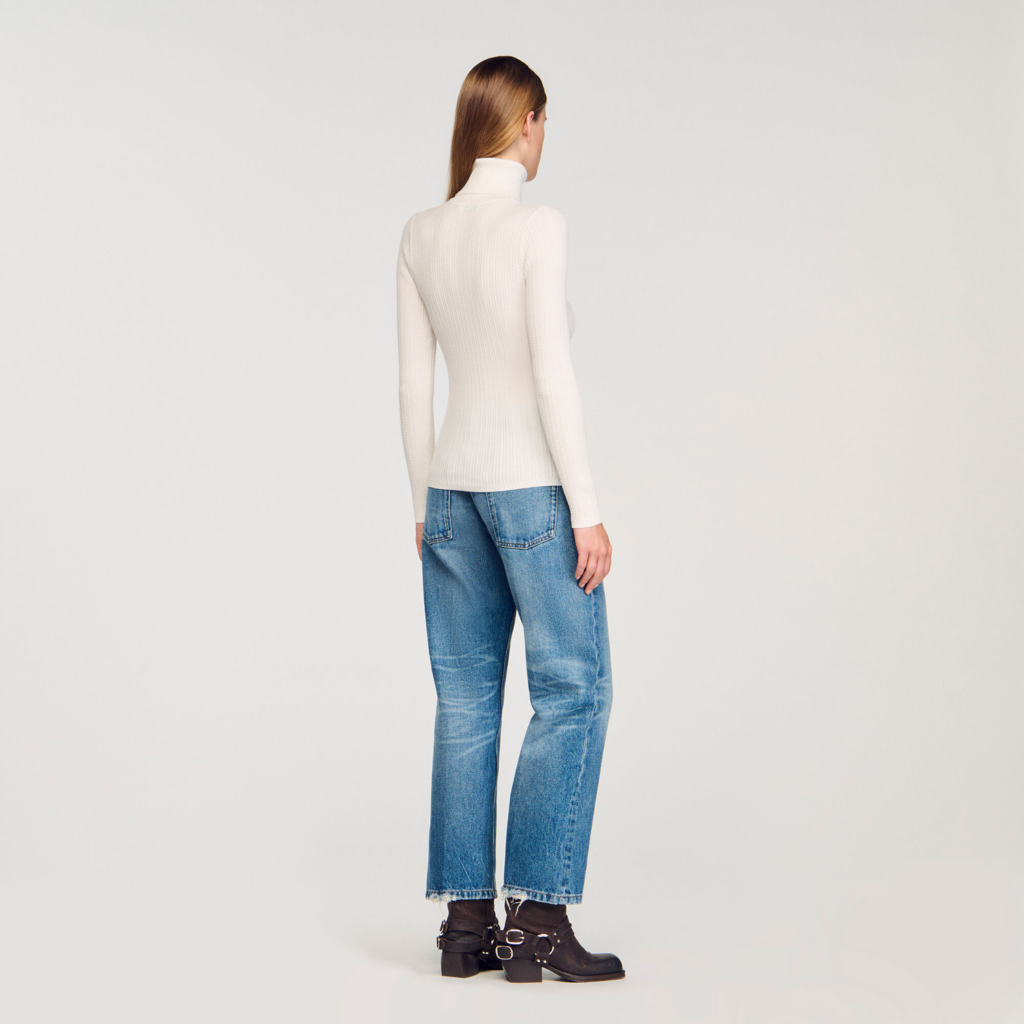 Pull col roulé