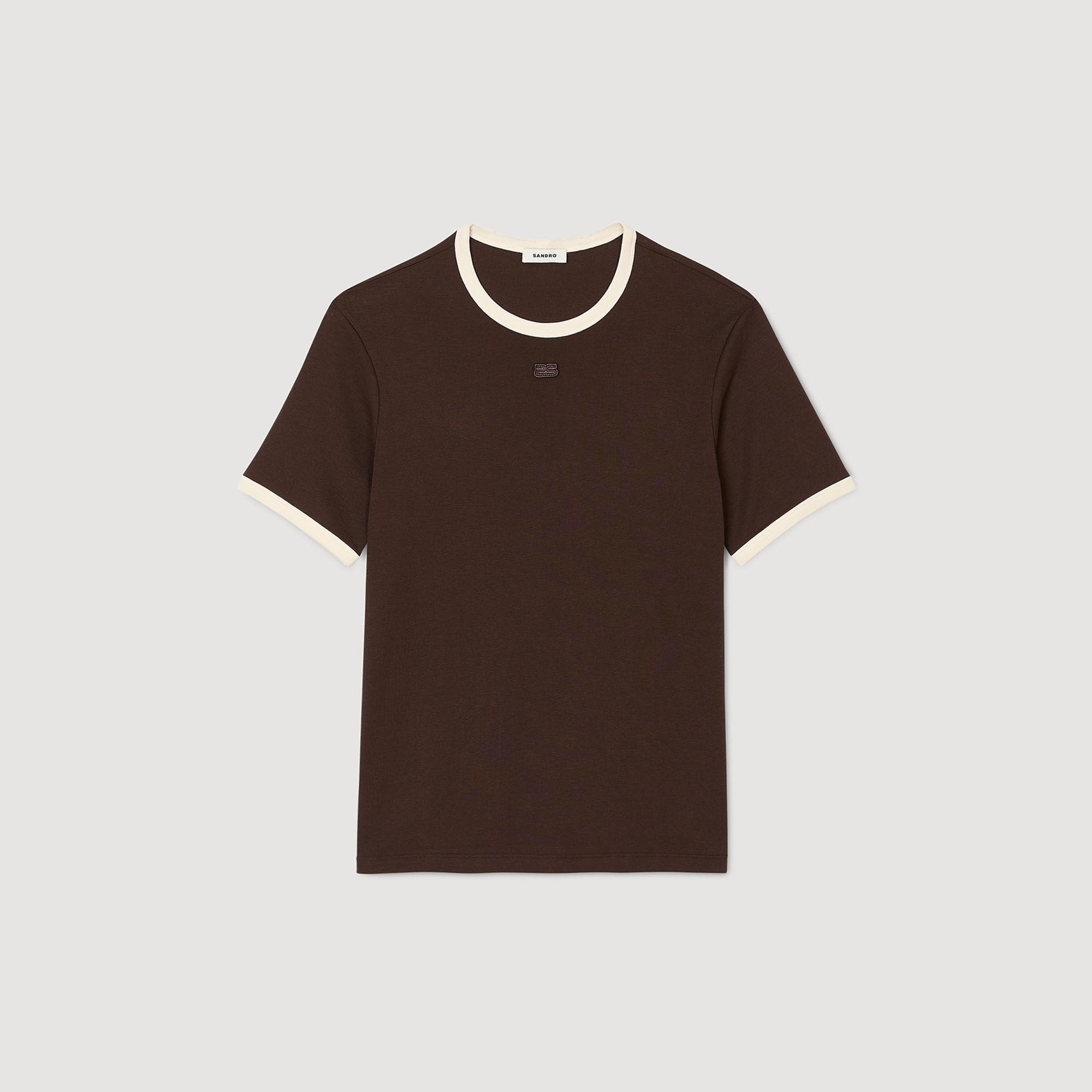 Two-tone patch T-shirt