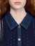 Cardigan en maille crochet et denim